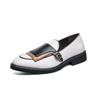 Sapatos Casuais de Couro com Emendas Moda Primavera e Outono Combinação de Cores Slip-On Sapatos Masculinos Tamanho Grande Moderno Transfronteiriço Bico Redondo Atacado