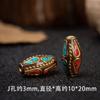 Acessórios de Contas de Buda DIY Contas de Cobre Étnicas Vintage Incrustadas Turquesa Acessórios do Nepal Latão Artesanal Contas Incrustadas Contas Espaçadoras'