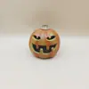 Linterna de Calabaza Artificial de Halloween con Cara Sonriente, Accesorios Decorativos de Plástico Luminosos, Adornos para Escena Exterior de Casa Embrujada, Adornos de Modelo