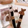 Diadema de Lazo de Lana Dulce Color Maillard Estilo Literario Chica Café Corazón Accesorios para el Cabello Nudos Niños Diadema