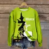 Sudadera Pullover para Exportación, Nuevas Llegadas para Primavera y Otoño, Estampado de Halloween, Top de Cuello Redondo, Ropa de Manga Larga para Mujer, Wholesale Estilo D