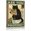 Pôsteres Retrô Mais Vendidos da Amazon, Animais de Desenho Animado, Gatos, Pinturas em Placa de Alumínio Estanhado, Pôsteres, Pinturas Decorativas Transfronteiriças para Casa Banheiro