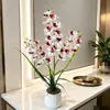 27 orquídeas Phalaenopsis artificiales en un arreglo de bonsái falso para decoración de restaurantes y hoteles, plantas en maceta de flores artificiales creativas para decoración de escritorio de oficina, adornos de flores artificiales