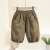 7844 Calças de Verão para Menino Calças Casuais para Bebê Calças Capri para Bebê Estilo Ocidental Shorts Infantis Verão Fino para Menino