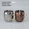 Venta caliente transfronteriza moscowmule patrón de diamante galvanizado Taza Moscow mule de acero inoxidable con LOGO taza de cerveza