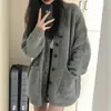 Suéter de punto chic estilo coreano para mujer, nueva colección de otoño, chaqueta cárdigan holgada y casual con cuello en V, moderno