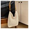 Bolso Tejido Casual Transfronterizo de Gran Capacidad Nuevo Bolso de Hombro Tejido a Mano Hueco Bolso de Playa para Vacaciones Bolso de Mujer Combinable