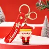 Nuevo y lindo llavero navideño de muñeco de nieve con dibujos animados, colgante para coche, bolso escolar, joyería colgante, pequeño regalo al por mayor