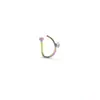 Ventas Directas de Fábrica, Anillo de Nariz en Forma de D de Acero Inoxidable Transfronterizo con Pedrería, Tachuela Falsa para Nariz Sin Perforación, Accesorios de Joyería para Nariz, Al Por Mayor en Stock