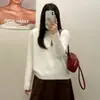 Suéter tejido de punto holgado, cuello redondo, talla extra, colección invierno 2026, top corto suelto y suave para mujer, V25191