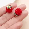20 Colgantes de Frutas de Resina Roja Cereza Fresa Manzana Pimiento Verdura Colgante Pequeño Accesorios para Joyería DIY