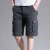Pantalones Casuales de Verano, Pantalones Cargo Rectos Holgados, Pantalones de Cinco Puntos Modernos, Cintura Media-Alta, Bolsillos Grandes, Pantalones Cortos de Marca Modernos