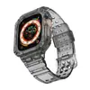 Adequado para Apple Watch com Fivela Dupla Tpu Integrada para Applewatch12Ultra Pulseira de Relógio Transparente Gelo 49mm