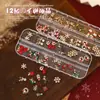 Novos Acessórios para Nail Art Liga de Natal Tridimensional Broca de Unha Papai Noel Árvore de Natal Sino Caixa de Presente Atacado