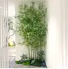 Nova Decoração de Paisagismo de Bambu Artificial Estilo Chinês Decoração Suave Interna Ornatos Plantas Verdes Tela Divisória Bambu Artificial Criptografado Zen