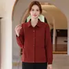 Abrigo corto de primavera y otoño para madre de mediana edad, gabardina elegante con estampado tipo camisa de otoño para mujeres de mediana edad y mayores, chaqueta para personas de 40-50 años