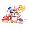 Tarjeta de cumpleaños de gato, creativa tarjeta de felicitación tridimensional 3D, tarjeta de invitación de cumpleaños infantil recortada en papel, tarjeta de regalo navideña con bendición