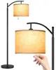 En stock Lámpara de pie de tela Estilo simple Dormitorio Sala de estar Hogar Lámpara de ambiente cálido con interruptor de pie Lámpara vertical