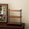 Estante de Almacenamiento Multicapa Lychee Sea Soporte para Tazas de Madera Maciza para el Hogar Estante de Exhibición de Mesa para Tocador de Dormitorio Estante de Almacenamiento de Madera