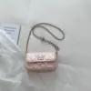 Bolsa acolchoada com corrente estilo coreano para mulheres, novo modelo 2026, bolsa quadrada pequena simples, bolsa de ombro e transversal versátil
