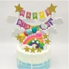 Bandera de Escena de Pastel de Cumpleaños Paraíso del Bosque de Animales Pequeños Inserto Elefante León Mono Jirafa Set Tarjeta Inserto