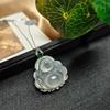 Transmisión en Vivo de Colgante Huevo de Hielo Blanco Jadeado Collar con Forma de Huevo Comparable a Ágata Jadeíta Color Tipo Hielo Iluminación Luz de Lujo Cadena para Clavícula Jade