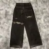 Jeans de Calle Estilo Americano de Comercio Exterior Transfronterizo, Unisex, Diseño Único, Varios Estampados de Graffiti, Pantalones Largos de Pierna Recta