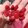 Natural de alto conteúdo roxo ouro areia reta buraco oito deus guardião mão vermelho cinábrio Zodiac Buda através do buraco pequenos acessórios