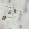 Tecido de Algodão Dupla Camada Estampado Pêssego Amassado 120g Algodão Leve Fio de Algodão Tecido de Algodão Puro Roupa para Casa e Roupas Infantis