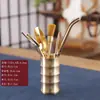 Latón Seis Caballeros Tubo de Té Lavado de Té Grande Juego de Accesorios para Juego de Té Hogar Ceremonia del Té China Herramientas para Preparar Té Seis Caballeros