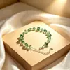 Colar Dopamina de Cristal Colorido Zircônia de Verão, Toque Leve de Luxo de Alta Qualidade, Corrente para Clavícula Arco-Íris em Forma de Coração para Mulheres, Estilo Nicho Ins