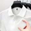 Camiseta tipo polo de algodón pesado para hombre 2024, manga corta, con cuello camisero, camiseta de color liso para el verano, estilo business casual, envío directo de una pieza