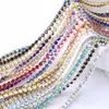 Corrente de Strass de Cristal Corrente de Diamante Ab Colorida Corrente de Garra Multicor Arte DIY Artesanato Costura Fabricação de Joias Corrente Fechada