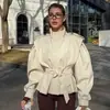 Gabardina versátil de estilo francés, diseño de nicho, otoño e invierno, corte holgado, adelgazante, con cinturón a la cintura, manga larga, cuello de solapa, para mujer