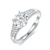 Anillo de Moda Transfronterizo para Mujer con Montura de Cuatro Garras Plata 925 Anillo de Diamante Mosan Anillo de Boda Romántico Elegante Coreano