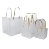 Bolsa Tote de Plástico PP Fosco Transparente, Bolsa para Embalagem de Joias e Presentes de PVC, Bolsa Combinando com a Marca