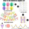 Serie de Colores Claros Frescos Set de Cumpleaños Banner FELIZ CUMPLEAÑOS Bola de Panal Decoración de Techo Adorno Colgante