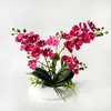 2 tallos con 21 orquídeas phalaenopsis artificiales planta en maceta para decoración de mesa de hotel, planta verde bonsái, maceta ornamental de flores artificiales creativa para escritorio