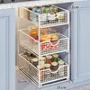 Estante de Almacenamiento Extraíble para Gabinete de Cocina, Capa Interior, Fregadero, Artefacto Multifuncional, Cesta Extraíble para Almacenamiento, Estante de Almacenamiento para Condimentos