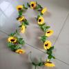 Flor de girasol artificial Vid Planta artificial Flor artificial Flor de seda Flor de plástico Decoración Comercio exterior transfronterizo Venta al por mayor