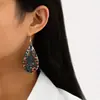 Un Par de Pendientes de Madera Pintados al Óleo de Diseño Exagerado, Tendencia Personalizada, Bosque, Guitarra, Estilo Retro, Estilo Étnico para Mujeres