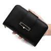 Carteira curta feminina de novo estilo, porta-cartões com múltiplos compartimentos, porta-documentos, porta-moedas com zíper, bolsa clutch, em estoque