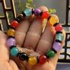 Contas redondas coloridas 10mm pulseira multi-pedras Pedra de tigre Mica roxa fornecimento de barraca atacadista exposição irá vender pulseiras presentes