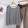 Camisa de Proteção Solar Listrada Colorida Estilo Estrangeiro Manga Longa Fina T-shirt Feminina Verão Solta Preguiçosa Manga Raglan Camisa Base Top