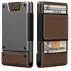 Amazon Metal Business Couro Porta-Cartões de Visita Portátil Elite Estojo para Cartões Porta-Cartões Rfid Anti-Roubo Carteira Escovada Homens