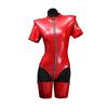 Mono de discoteca de charol brillante con cremallera en la entrepierna, talla europea y americana, de cuero PU brillante y elástico, ropa interior sexy, 134