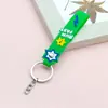6052 # Cuerda de Cuero de Goma Suave de PVC + Cadena de Cuatro Secciones Llavero Accesorios Inglés Runfast Juguete Versátil Joyería Cordón