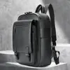 Mochila para Hombre de Cuero Vacuno Genuino Mochila de Viaje de Negocios de Cuero Genuino Mochila de Viaje de Corta Distancia Mochila Simple de Gran Capacidad Moderna