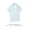 Camisa de Verano para Hombre de Seda de Hielo, Camisa Estampada Moderna y Elegante, Fresca y Transpirable, Camisa Elástica de Manga Corta, Estilo Delgado