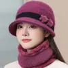 Gorro de punto de invierno para mujeres de mediana edad y mayores, con un ala ancha para protección contra el viento y calidez, adecuado para abuelas y mujeres mayores